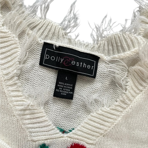 Polly & Esther Cherry Fringe Sweater - Cream - Picture 3 of 5